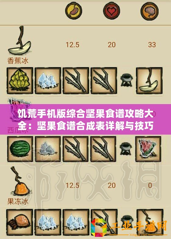 饑荒手機(jī)版綜合堅(jiān)果食譜攻略大全：堅(jiān)果食譜合成表詳解與技巧分享