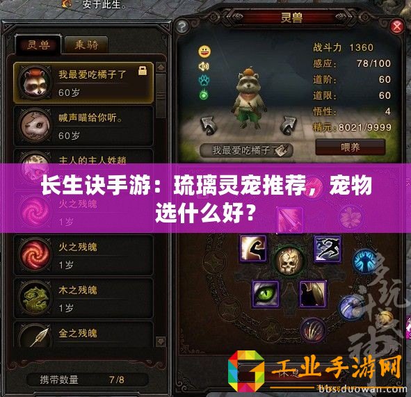 長(zhǎng)生訣手游：琉璃靈寵推薦，寵物選什么好？