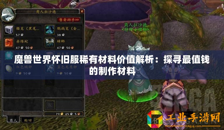 魔獸世界懷舊服稀有材料價(jià)值解析：探尋最值錢(qián)的制作材料